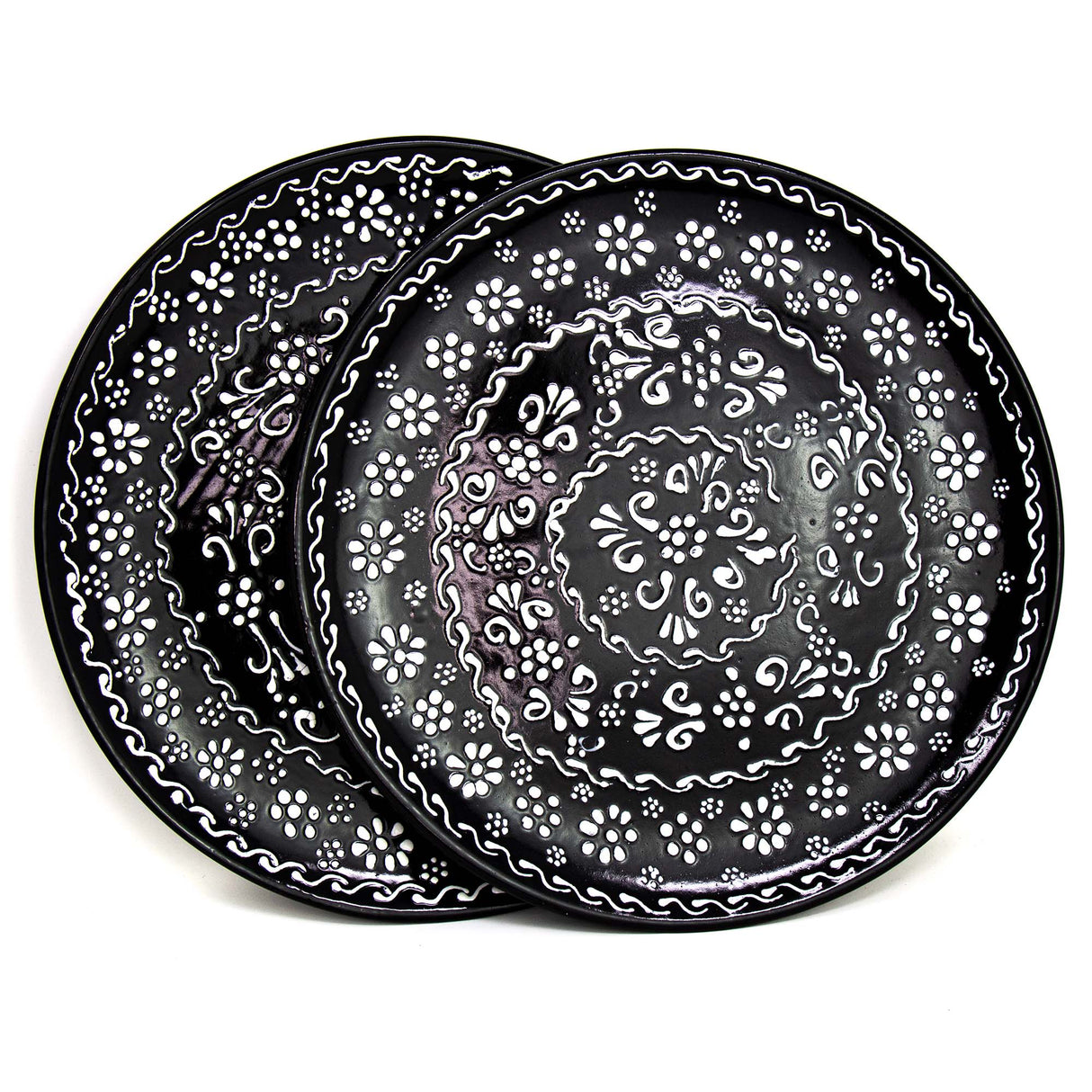 Encantada Handmade Pottery 11.75" Set of 2 Dinner Plates, Ink