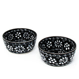 Set of 2 Handmade Pottery Appetizer & Dip Bowls in Ink Color