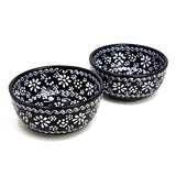 Set of 2 Handmade Pottery Appetizer & Dip Bowls in Ink Color