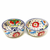 Half Moon Bowls - Dots and Flowers, Set of Two