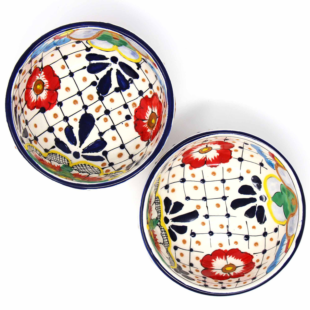 Half Moon Bowls - Dots and Flowers, Set of Two