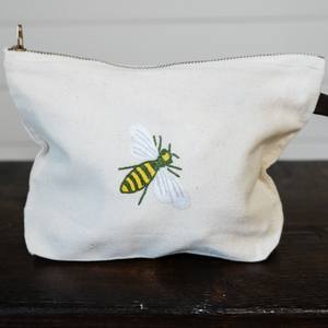 Embroidered Canvas Zipper Pouch from Haiti