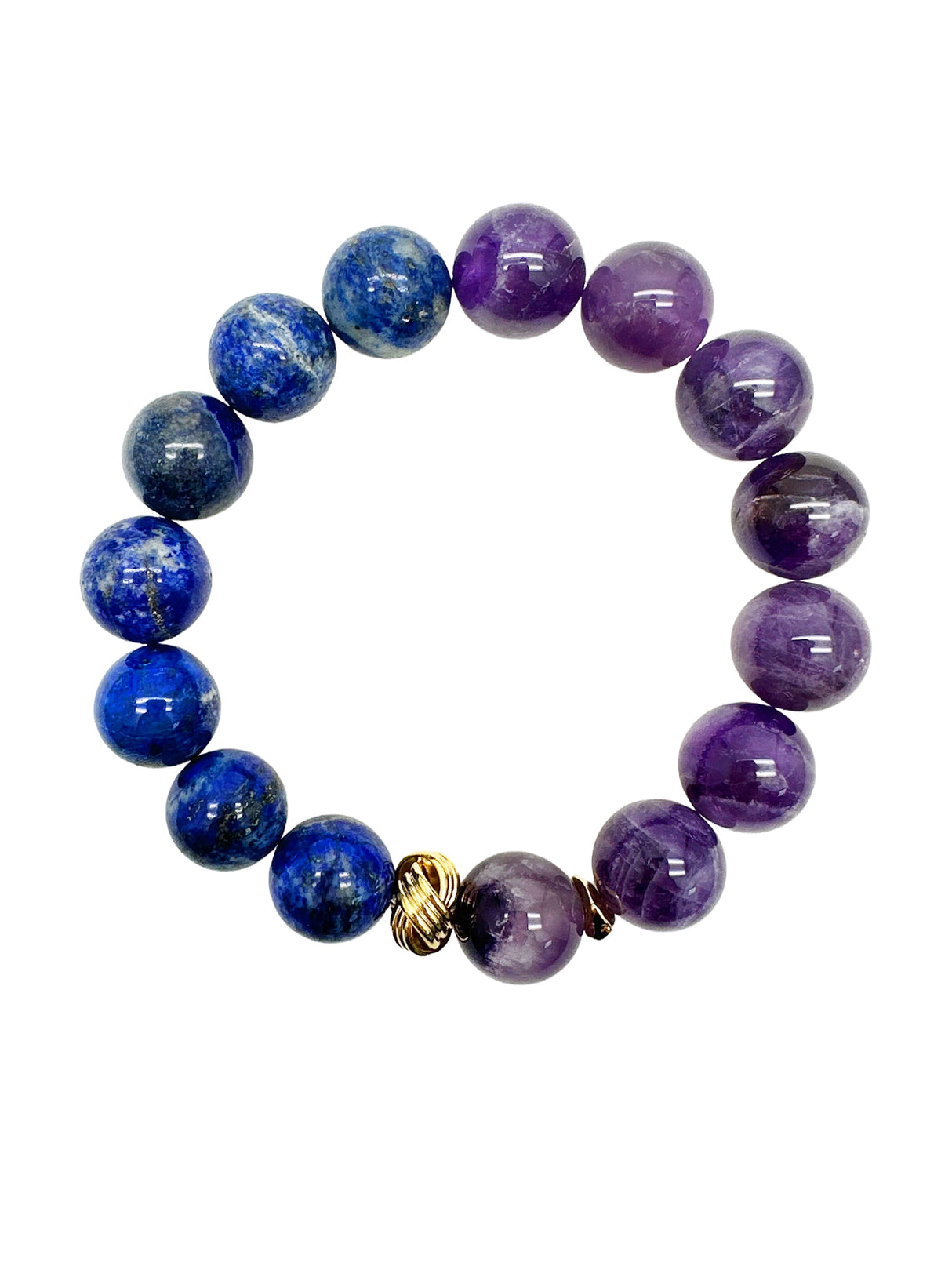 Amethyst And Blue Lapis Chunky men's Bracelet MEB03-3