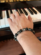 Black And White Dzi Agate Bracelet MEB04-2