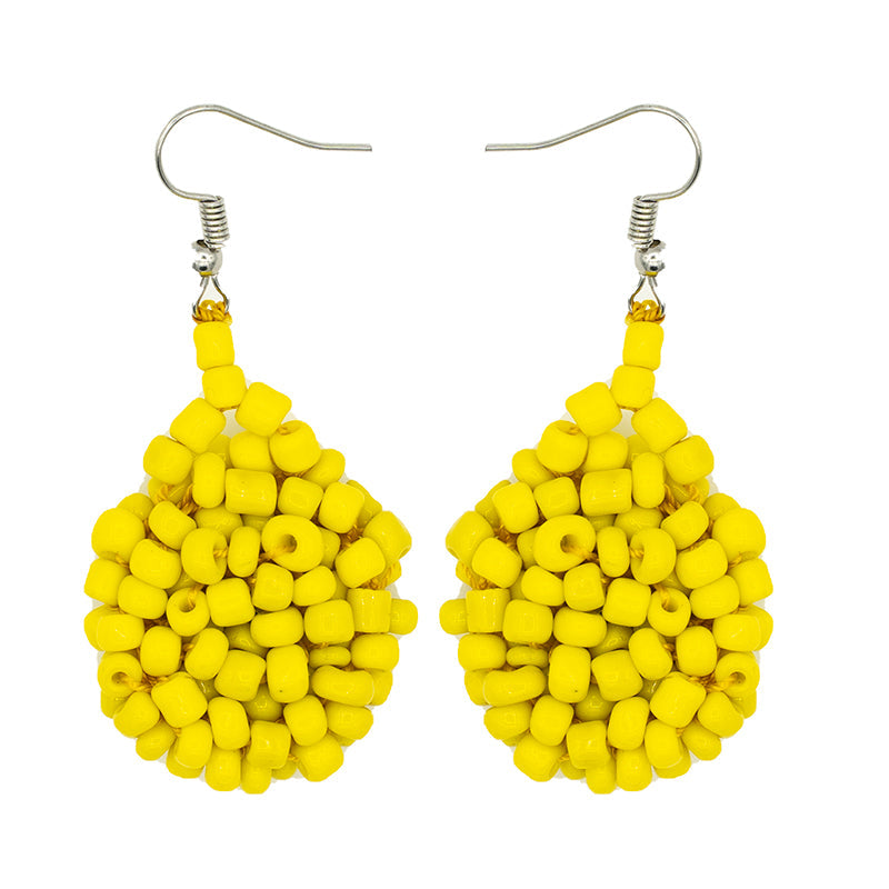 Kanule Beaded Earrings - Yellow-0