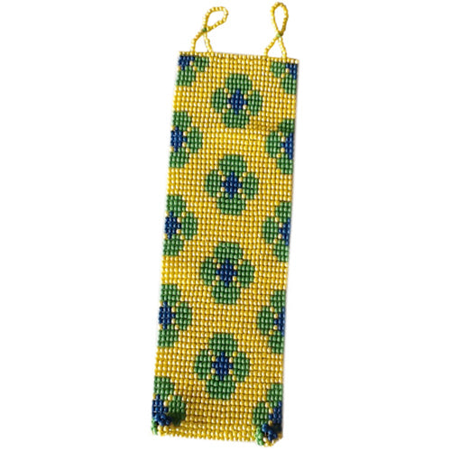 Maya Beaded Bracelet Green Daisies