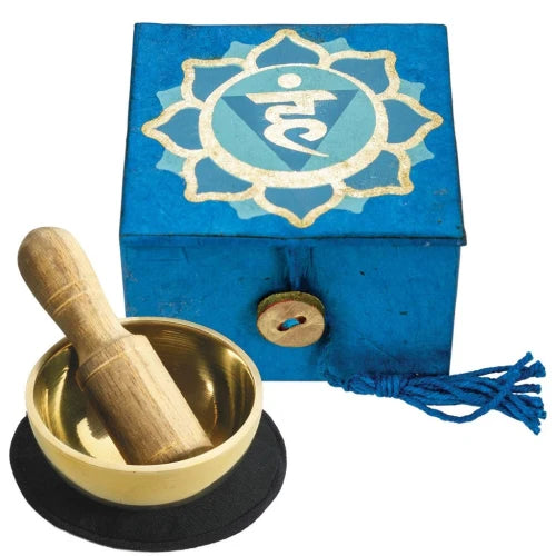 Mini Meditation Bowl Box: 2" Throat Chakra