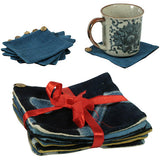 Blue Mud Cloth Coasters Set