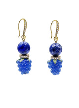 Lapis Lazuli With Blue Raspberry Earrings NE029-0