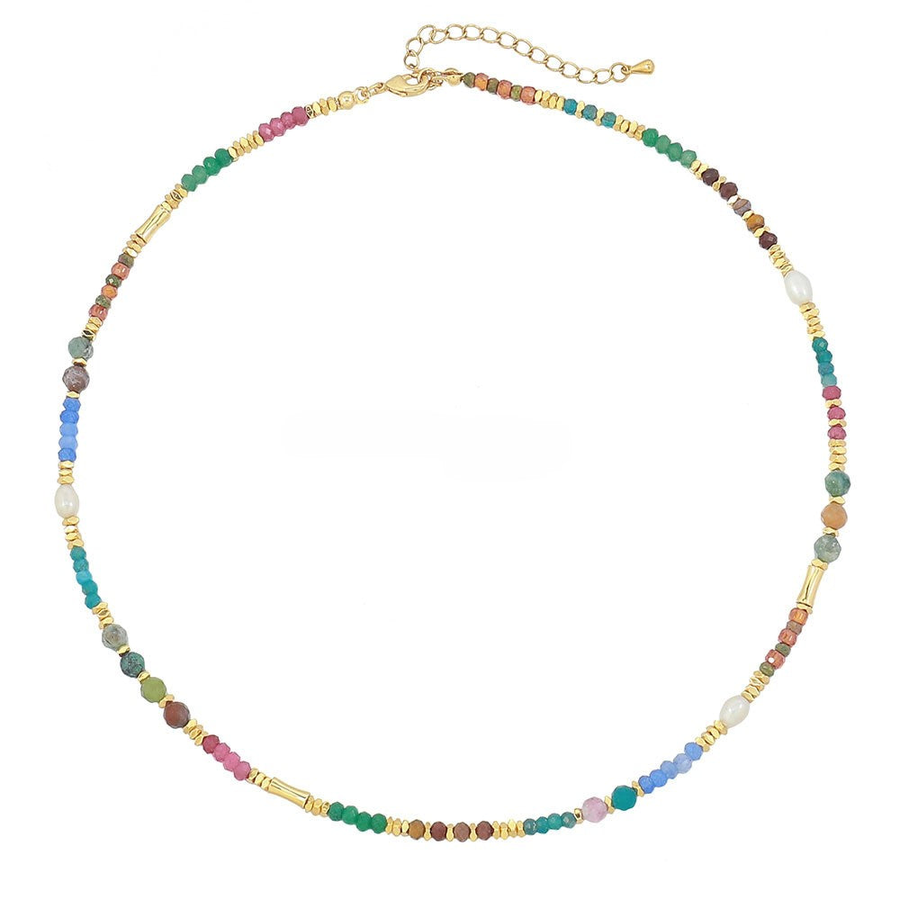 Rainbow Gemstone Necklace-0