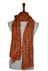 Ethical Luxury Wrap by Women Artisans - Hand-Embroidered Silk Shawl-2
