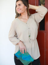 Ocean Waves Tie Dye Clutch