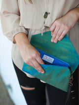 Ocean Waves Tie Dye Clutch