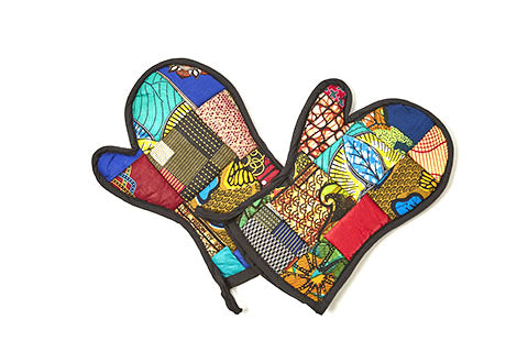 Oven Mitts Kitenge Patch | Hand Sewn