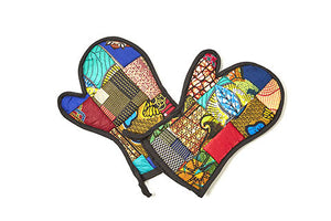 Oven Mitts Kitenge Patch | Hand Sewn