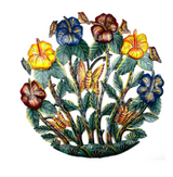 Painted Flower Garden Metal Wall Art