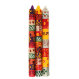 Set of Three Boxed Tall Hand-Painted Candles - Indabuko Design