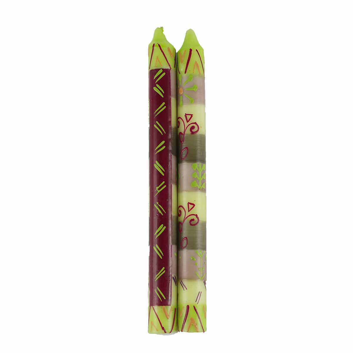 Hand Painted Candles in Kileo Design (pair of tapers)