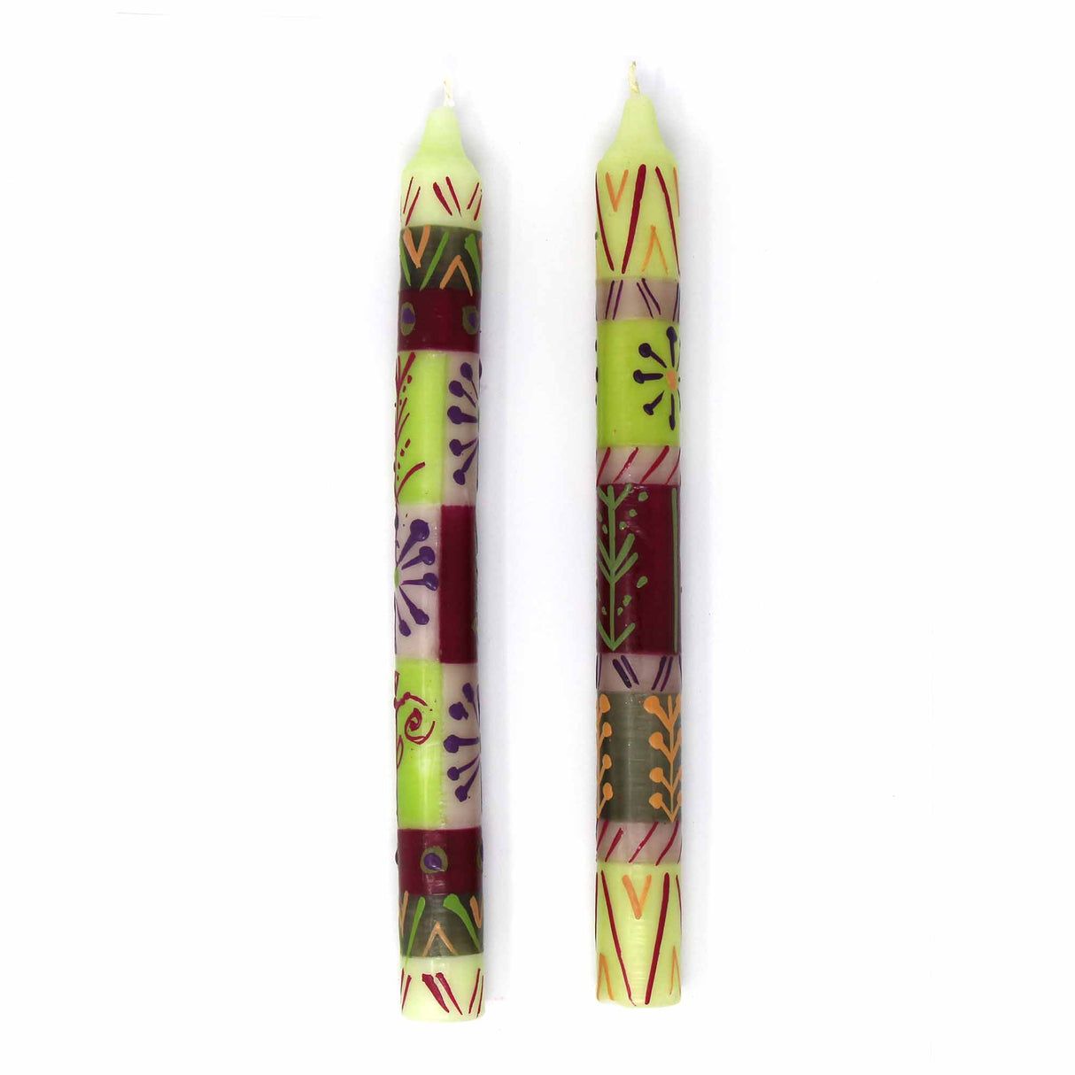 Hand Painted Candles in Kileo Design (pair of tapers)