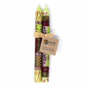 Hand Painted Candles in Kileo Design (pair of tapers)