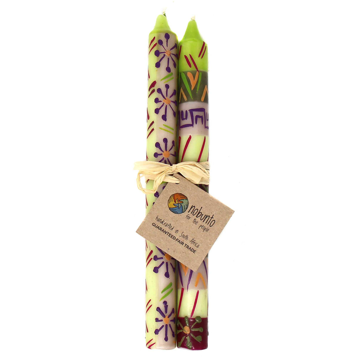 Hand Painted Candles in Kileo Design (pair of tapers)