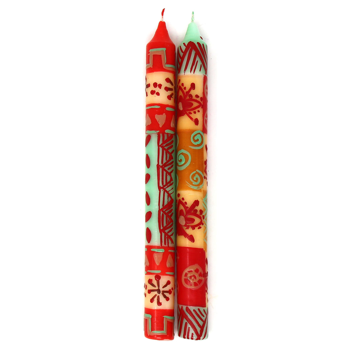 Hand Painted Candles in Owoduni Design (pair of tapers)