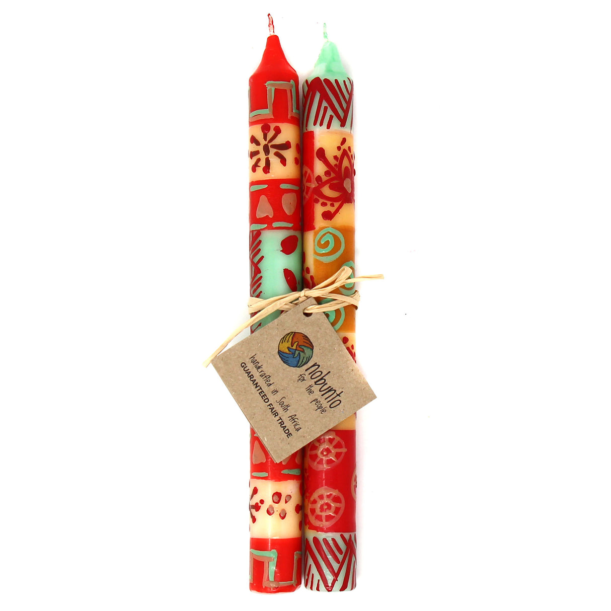 Hand Painted Candles in Owoduni Design (pair of tapers)