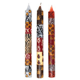 Set of Three Boxed Tall Hand-Painted Candles - Uzima Design