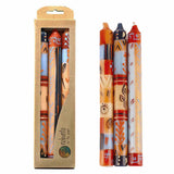 Hand Painted Candles in Uzushi Design (three tapers)