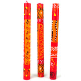 Set of Three Boxed Tall Hand-Painted Candles - Zahabu Design