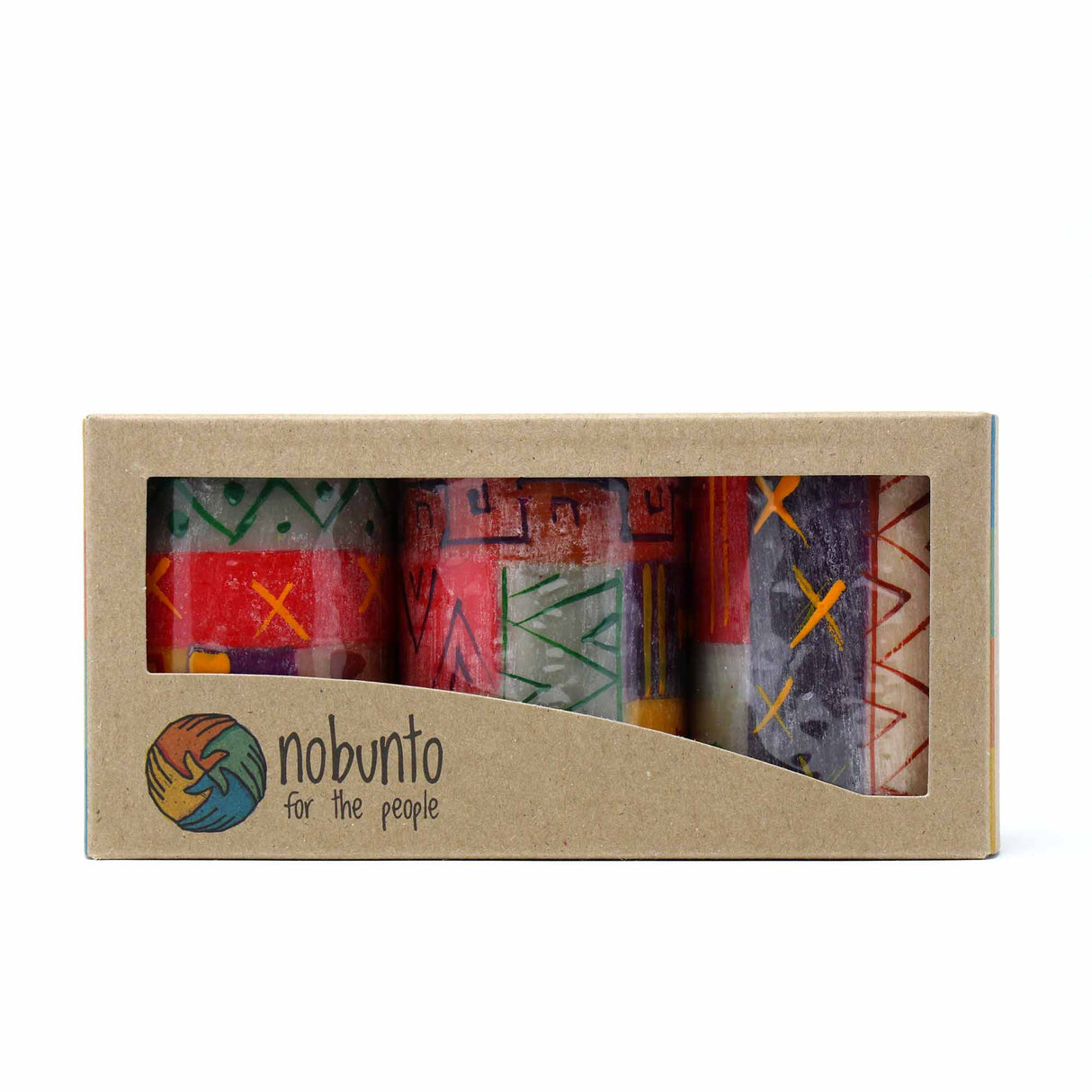 Set of Three Boxed Hand-Painted Candles - Indabuko Design