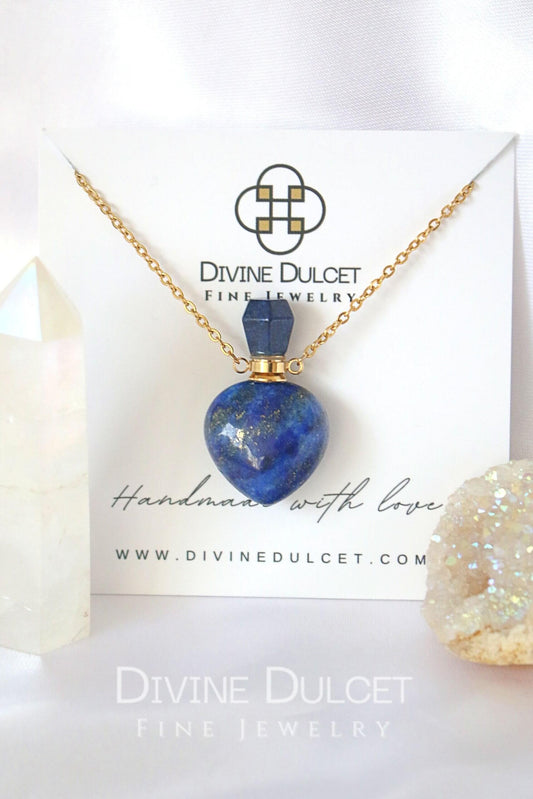Royal Bottle | 24K Natural Lapis Lazuli Crystal Bottle Necklace-2