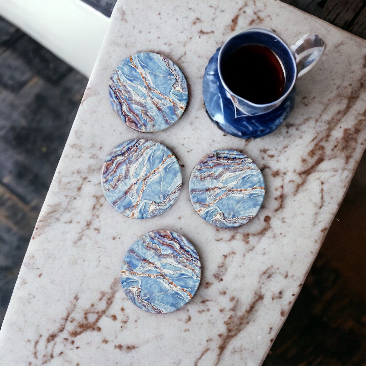 Marble Blue Coasters-0