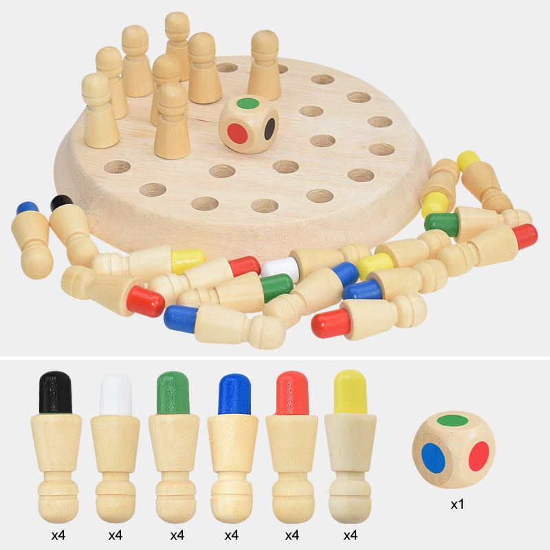 Memory Wooden Chess Game for Children-5