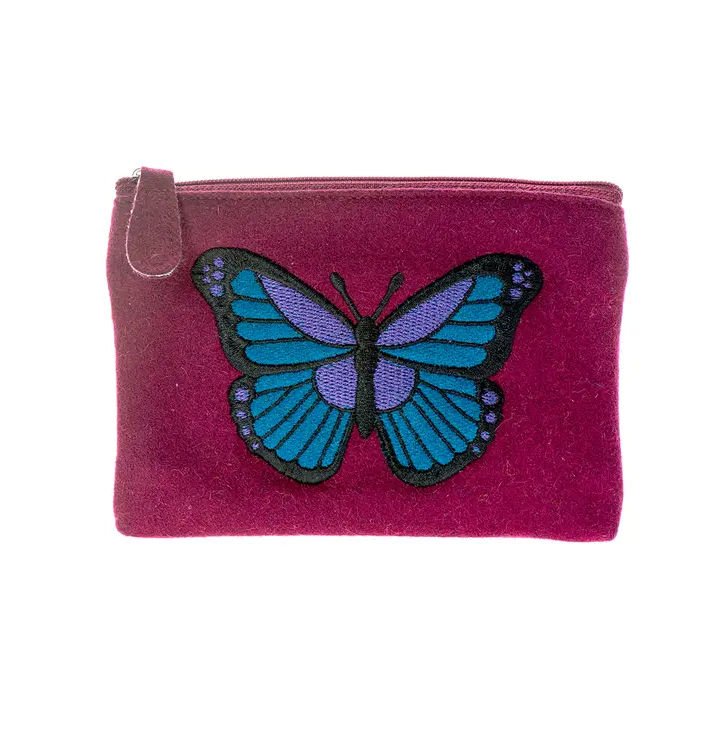 Plum Butterfly Coin Purse