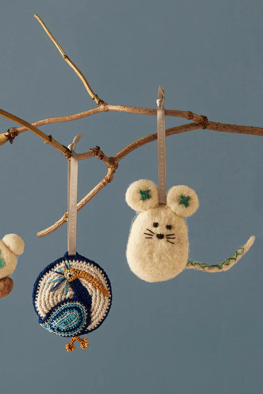 Quiet Mouse Ornament, Crafted by Armenian Refugees from Syria