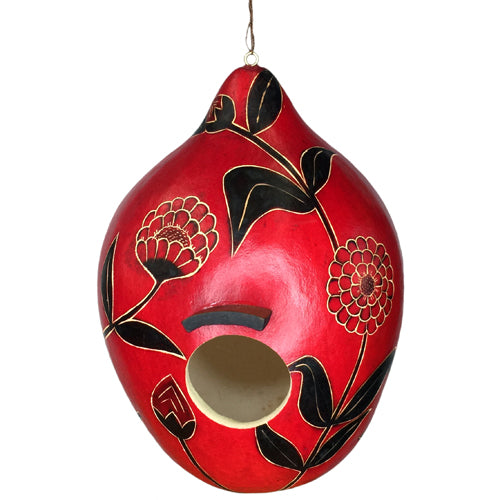 Red Gourd Birdhouse from Peru