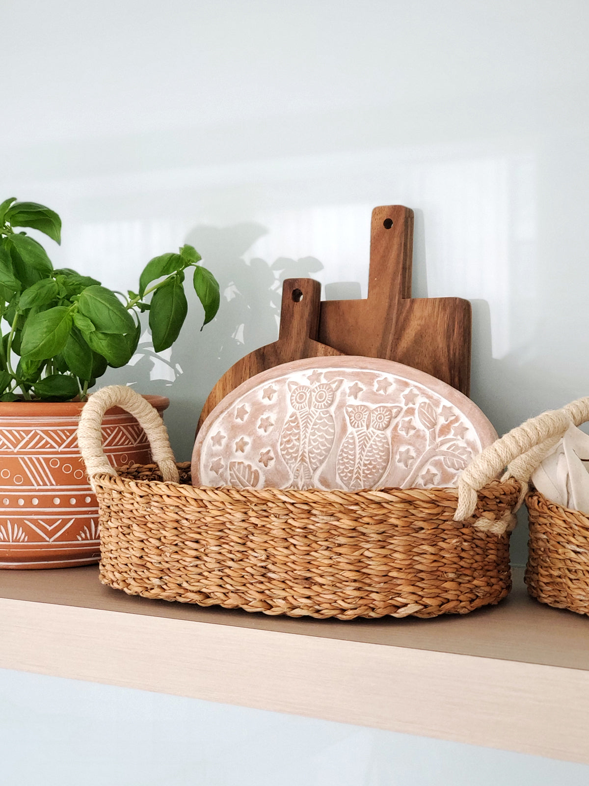 Bread Warmer & Basket - Owl Oval-3