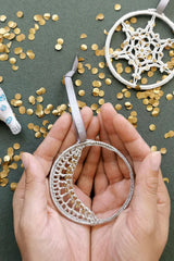 Silver Moon Ornament, Crafted by Afghan refugees living in India