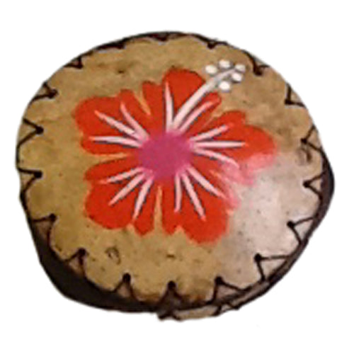 Small Red Hibiscus Coconut Coin Purse