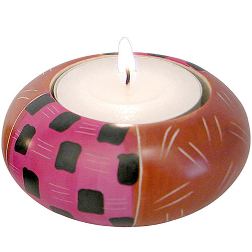 Split Tribal Soapstone Tea Light Holder