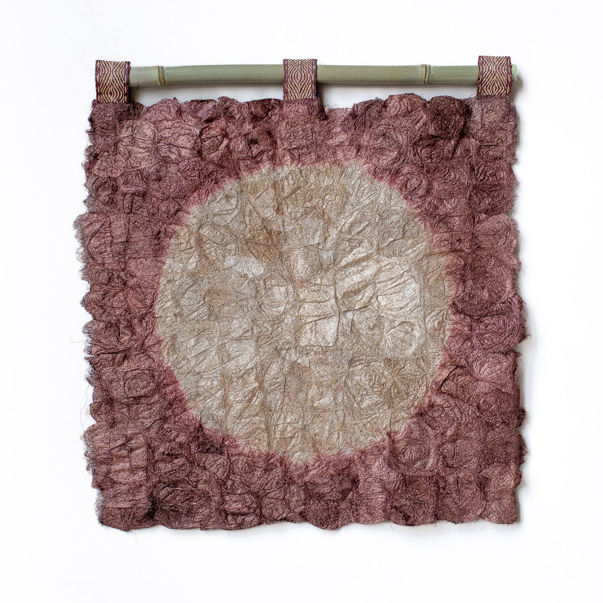Plant Dyed Makira Moon Wild Silk Wall Hanging - Rose Gold