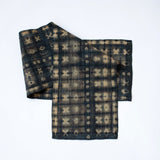 Raffia Shibori Table Runner - Cocoon & Moth Pattern - Charcoal