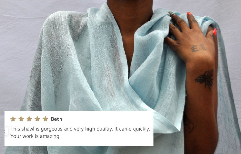 Telba Pure Linen Handwoven Shawl