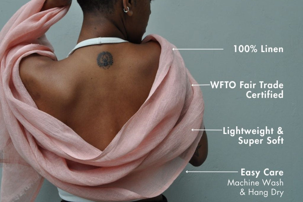 Telba Pure Linen Handwoven Shawl