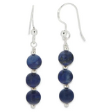 Tiered Beaded Lapis Sterling Silver Earrings