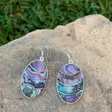 Banded Abalone Oval Earrings