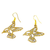 Pair of Birds in Tumbaga Gold Drop Earrings