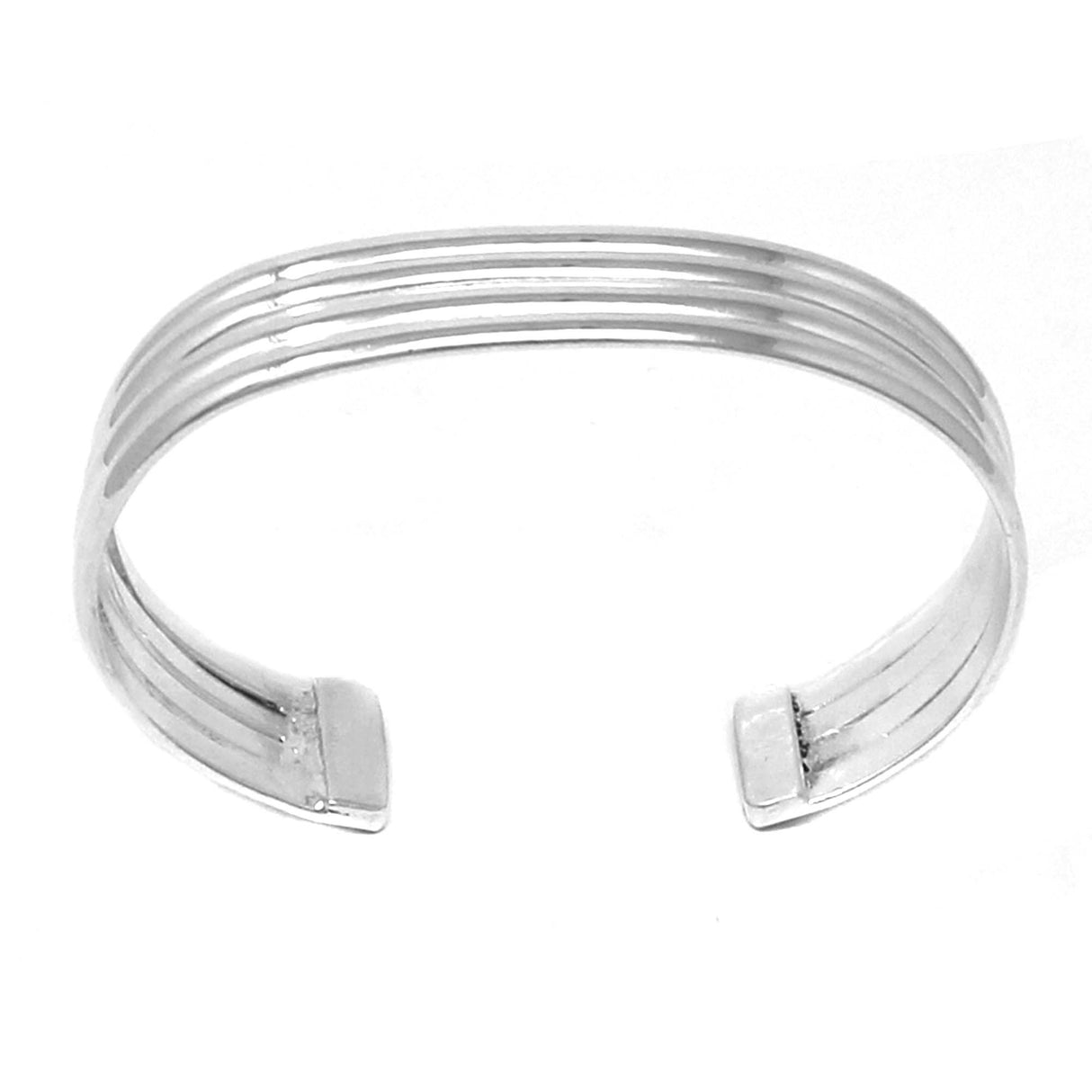 Alpaca Silver Overlay Cuff Bracelet - Four Bar Design