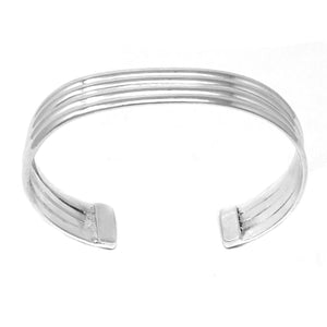 Alpaca Silver Overlay Cuff Bracelet - Four Bar Design